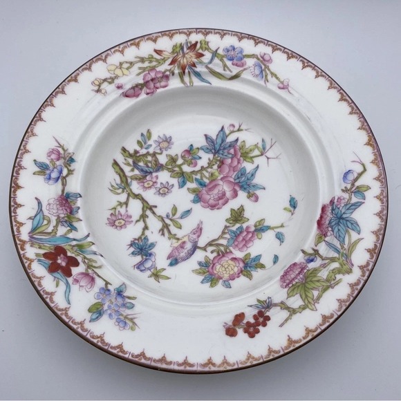 Minton Other - Vintage Antique MintonS (1891-1912) Cuckoo Pattern Porcelain Large Rim Soup Bowl